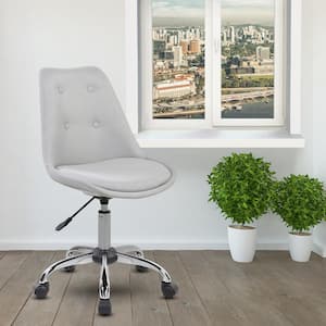 Gray Armless Task Chair with Buttons