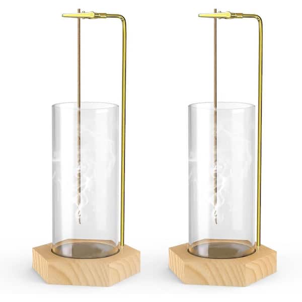 Afoxsos Hexagonal Wood Incense Holder 2-Pack for Meditation and Relaxation