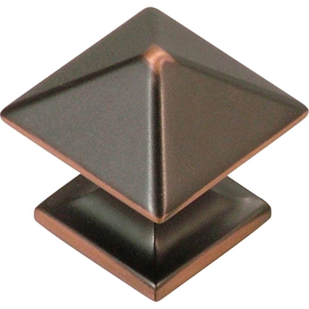 Modern Square Oil-Rubbed Bronze Cabinet Knob with Mounting Hardware