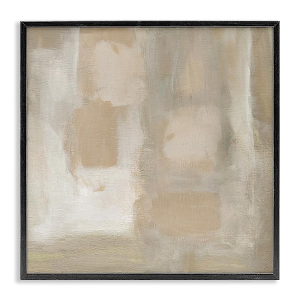 Beige Neutral Painting by Carol Robinson Black Framed Abstract Giclee Art Print 24 in. x 24 in.