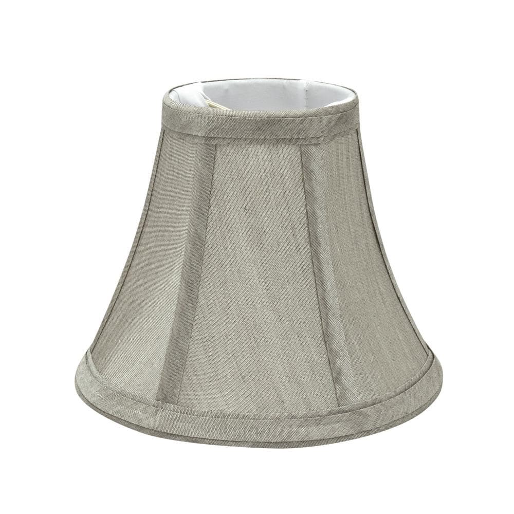 Set of 6 Gray Faux Silk Bell Chandelier Lamp Shades