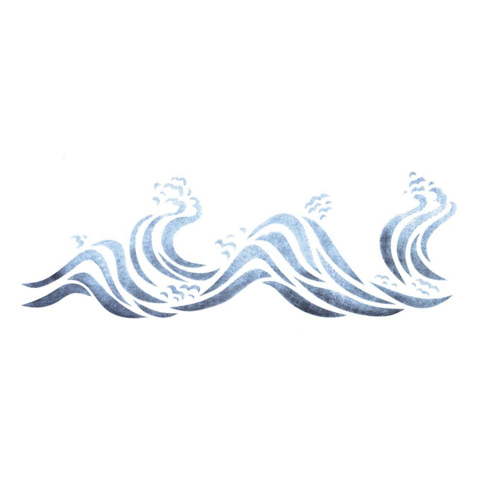 ocean wave stencil template