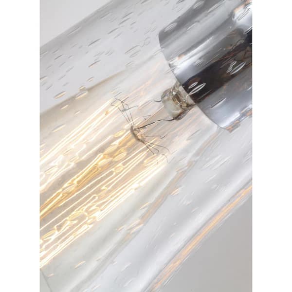 Generation Lighting - Studio Monterro 21.75 in. W 3-Light Chrome Vanity Light with Clear Seeded Glass Shades
