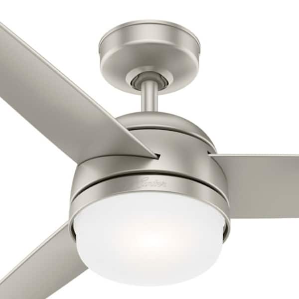 Hunter - Midtown 48 in. LED Indoor Matte Nickel Ceiling Fan with Light and Remote Control