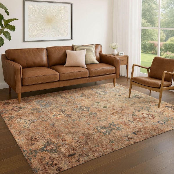 Chantille Machine Washable Indoor/Outdoor Abstract ACN2320 Copper 10 ft. x 14 ft. Area Rug