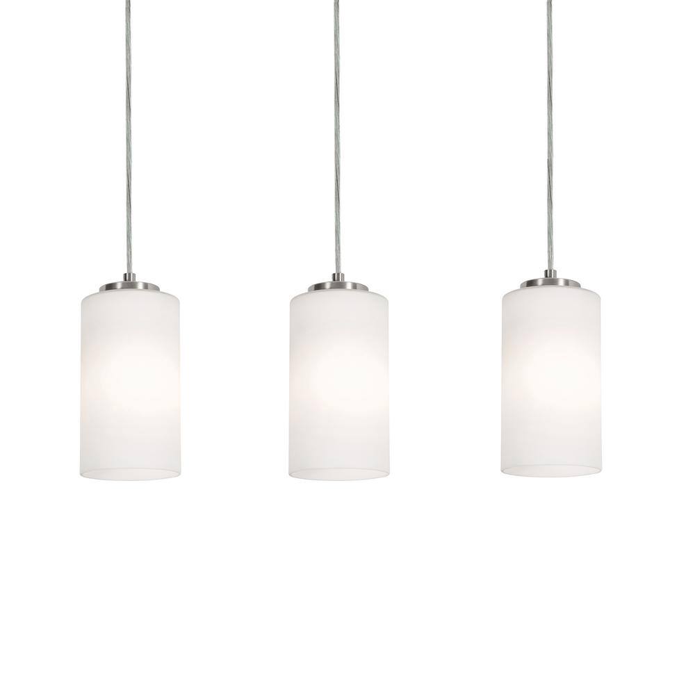 Satin Nickel 36" Glass Linear Pendant Light