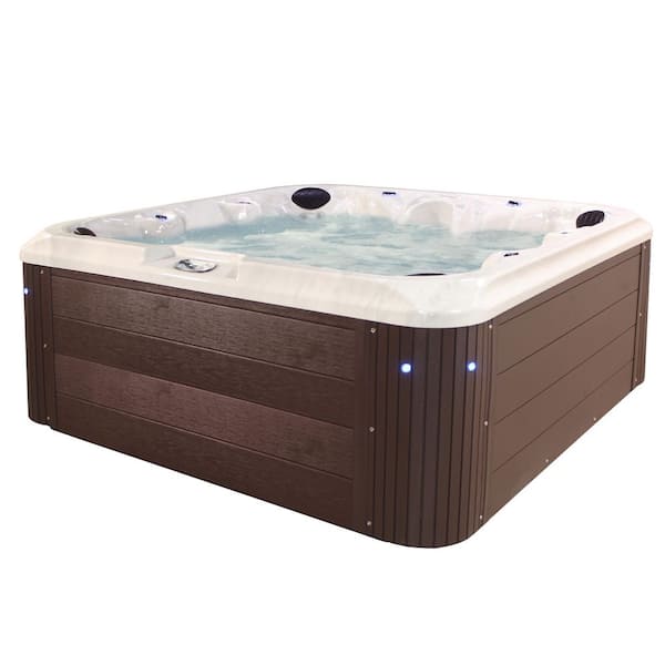 AquaLife Grand Banks 6-Person 81-Jet 240-Volt Acrylic Hot Tub with 3 Pumps and LED Features