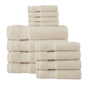 HygroCotton Oatmeal Beige 12-Piece Bath Towel Set