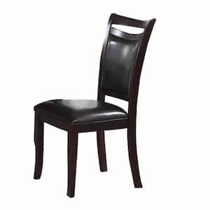 Retro Style Dark Brown Wooden Dining Chairs (Set of 2)