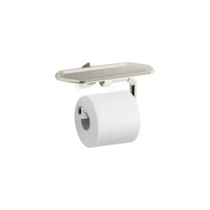 Occasion Wall Mounted Toilet Paper Holder with Tray in Vibrant Polished Nickel