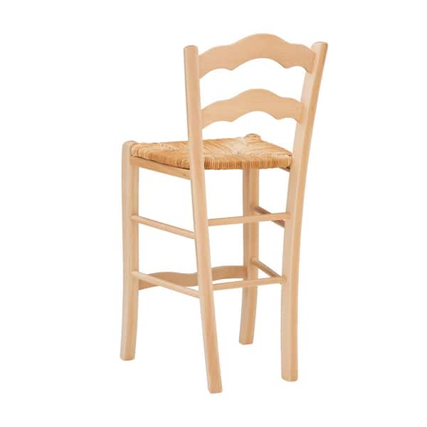 Decor Mona 38 4 In Natural Ladder Back, Ladder Back Bar Stools With Rush Seats