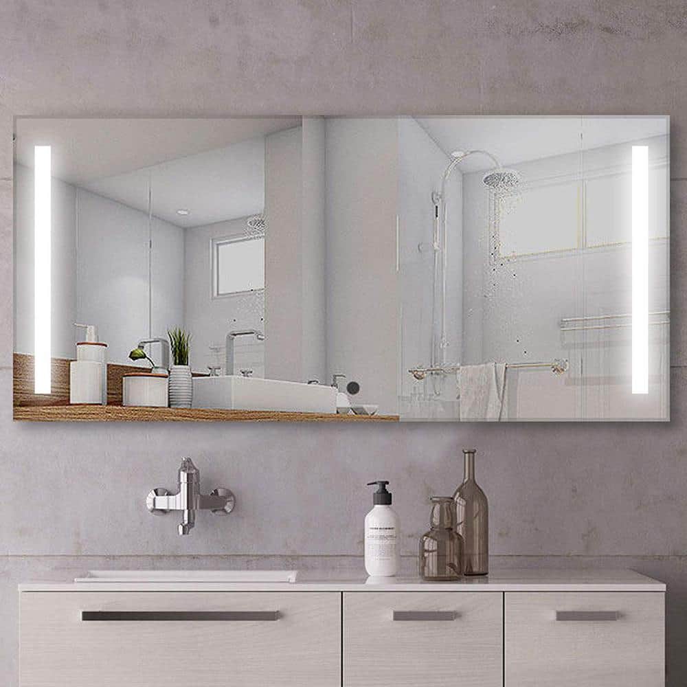 Rectangular Frameless LED Bathroom Vanity Mirror 60 x 28
