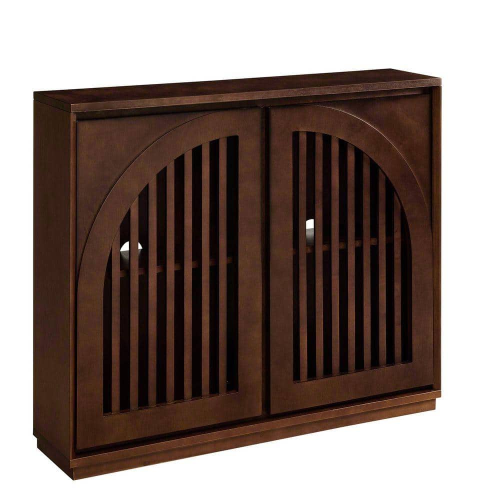 39 in. W x 9.25 in. D x 32.48 in. H Bathroom Dark Brown Linen Cabinet