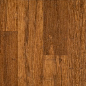Take Home Sample - 5.12 in. W Honeystone Waterproof Engineered Bamboo Flooring