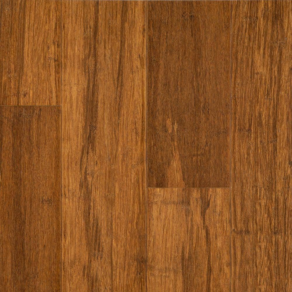 OptiWood Honeystone 1/4 in. T x 5.1 in. W Hand Scraped Engineered Bamboo Flooring (11.6 sqft/case), Medium -  611006
