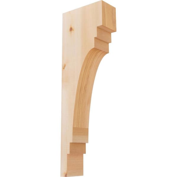 Ekena Millwork 3-1/2 in. x 8 in. x 24 in. Western Red Cedar Pescadero Smooth Corbel