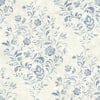 Chesapeake Isidore Blue Scroll Matte Pre-pasted Paper Wallpaper 4072 ...