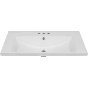 Flynama 24 in . Bathroom Sink in White JY-WF287736AAK - The