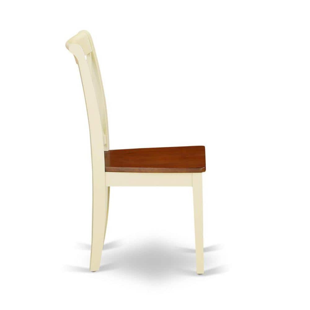 Buttermilk and Cherry Round Dining Table Set with X-Back Chairs