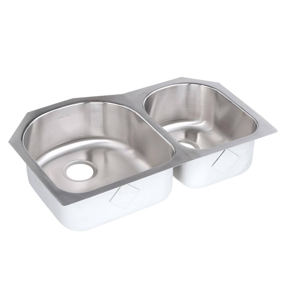 Lustertone 31" Stainless Steel Double Basin Undermount Kitchen Sink