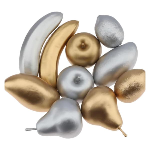 10 pcs Artificial Golden Silver Fruit Decoration Indoor Outdoor