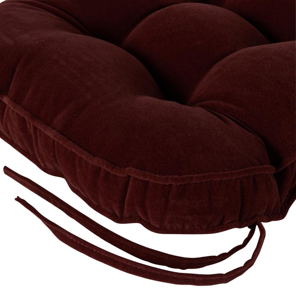 Burgundy Jumbo 2-Piece Nylon Microfiber Rocking Chair Cushion Set