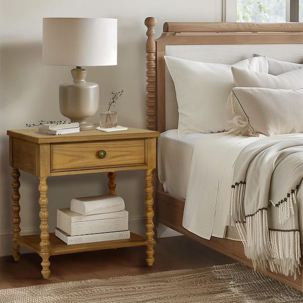 Beckett Natural 1 Drawer 24 in. W Nightstand