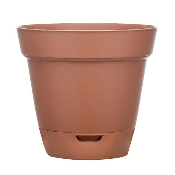 Southern Patio Graff Large 15.9 in. x 14.2 in. 2.6 Qt. Light Terracotta Resin Self-Watering Indoor/Outdoor Planter