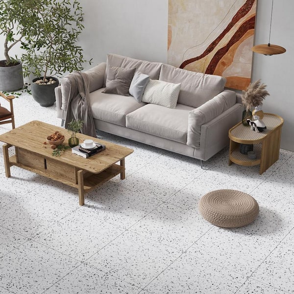 Terra Mia 24 in. x 24 in. Matte Bright White Porcelain Large Format Wall and Floor Tile (15.93 sq. ft./case)-4 Pack