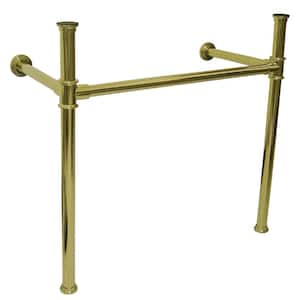 Fauceture Stainless Steel Console Sink Legs in Polished Brass