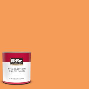 Download Behr Premium Plus 1 Qt 260b 4 Orange Sherbet Hi Gloss Enamel Interior Exterior Paint 840004 The Home Depot