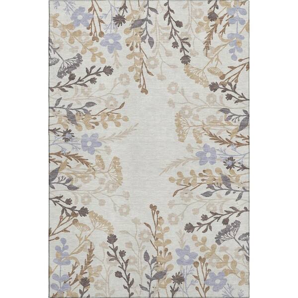 Mayfield Premium Machine Washable Abstract AMF2334 Ivory 10 ft. x 14 ft. Area Rug