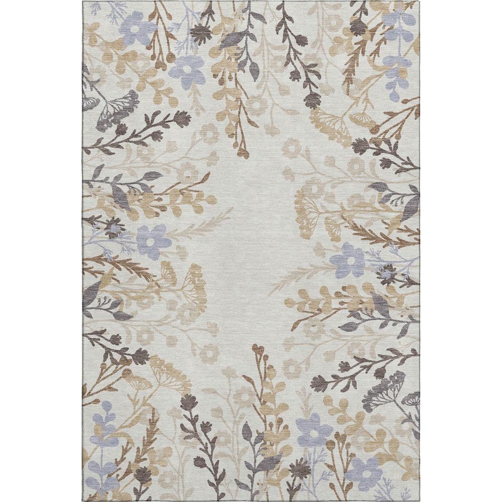Mayfield Premium Machine Washable Abstract AMF2334 Ivory 8 ft. x 10 ft. Area Rug price history on PriceWatchPro