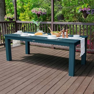 Nantucket Blue 42 in. x 84 in. Rectangular Recycled Plastic Outdoor Dining Table