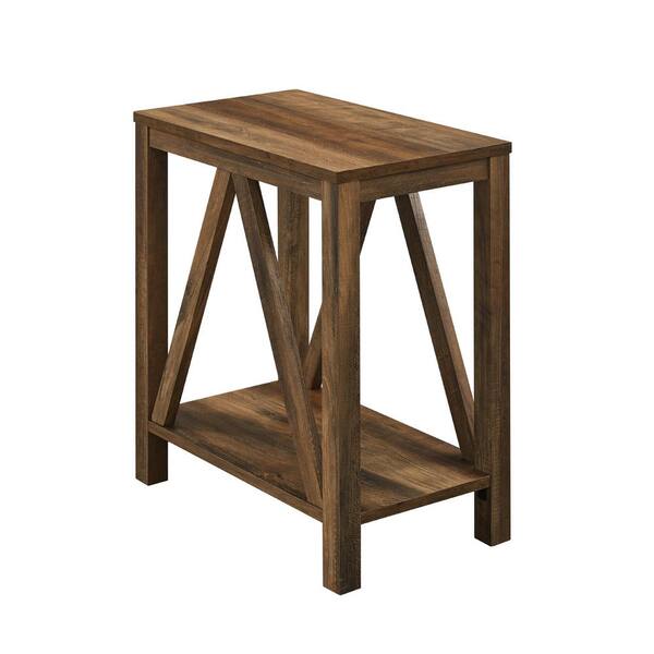 Welwick Designs Narrow A Frame Side Table Reclaimed Barnwood Hd8626 Welwick Designs Narrow A Frame Side, Reclaimed Wood End Table Lamp Attached