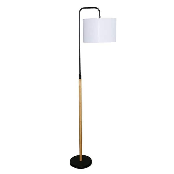 Jushua 59 in. H Black Arc Curved Standing Light Floor Lamp with