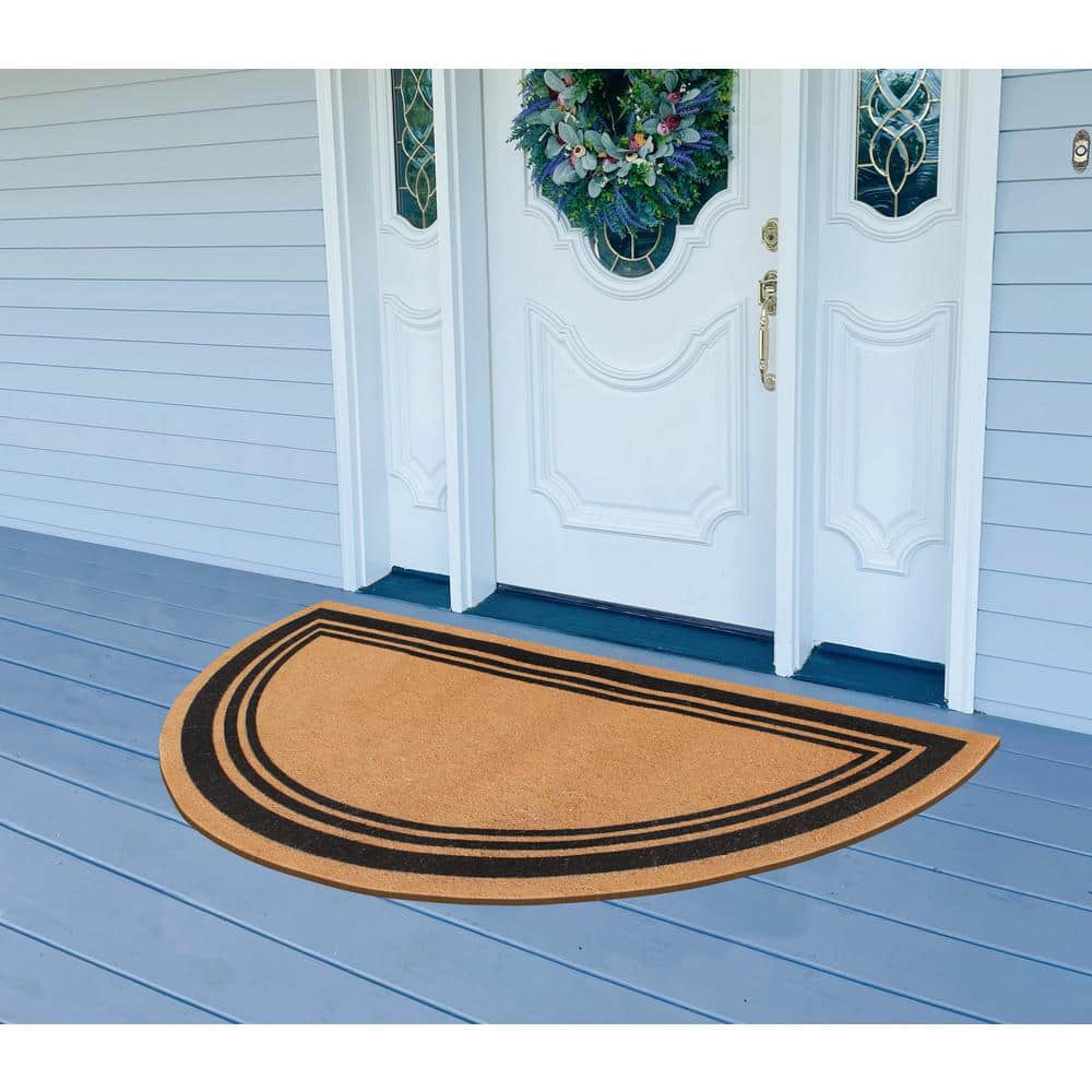 Extra Large Natural Coir Half Circle Outdoor Doormat