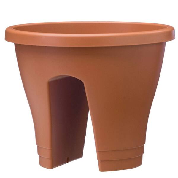 Unbranded 11 in. Terra Cotta Flower Bridge Planter (Set of 2)