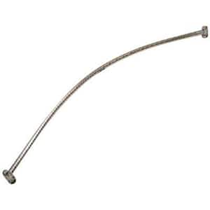 60 in. Stainless Steel Curved Shower Rod in Brushed Finish