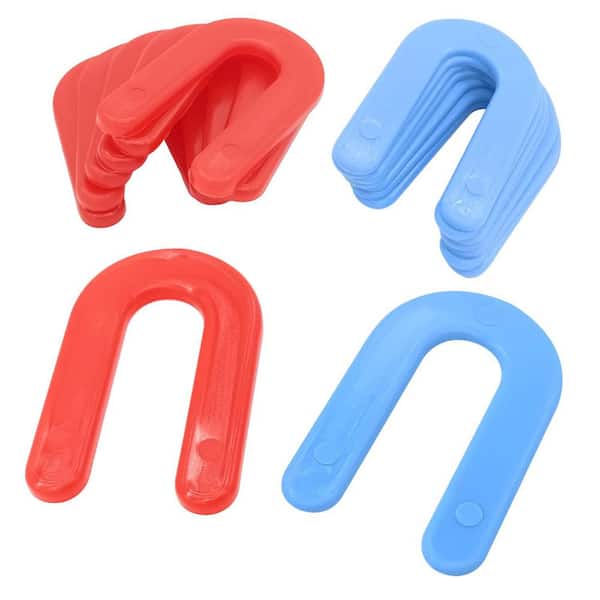 Afoxsos 200 Pack Horseshoe Shims Tile Spacers 1/8 in. 1/16 in. U Shaped Plastic Shims for Leveling (Red, Blue)