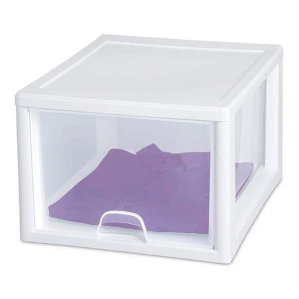 8 Pieces 18X9.5X5CM Stackable Clear Plastic Storage with Transparent  Modular Drawer Small Parts Box