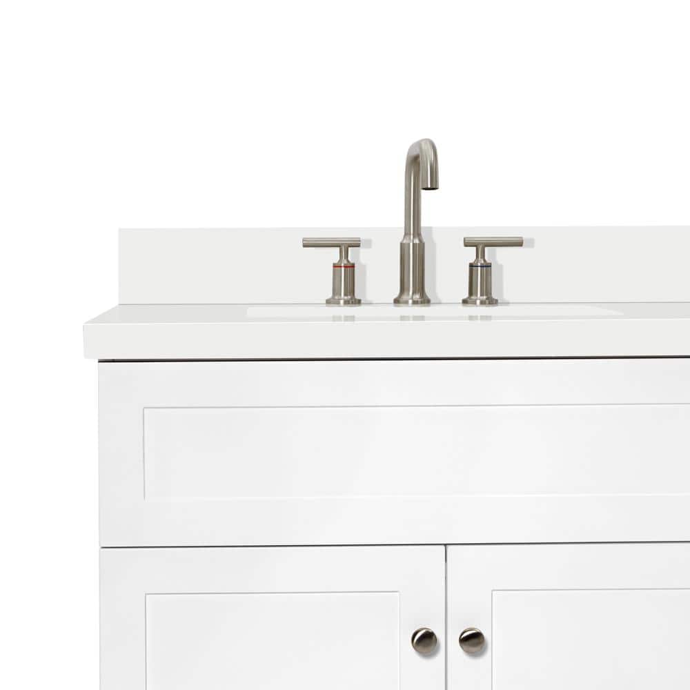 Hamlet 73" White Freestanding Double Vanity with Quartz Top