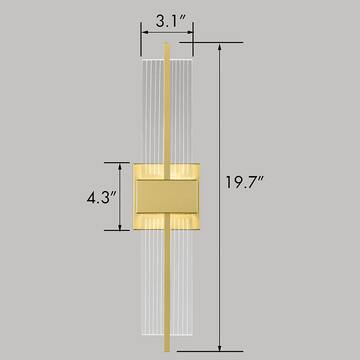 CLAXY 6.3 in. 1 light Gold Modern Wall Sconce with Glass Shade YO-T3324BU-J