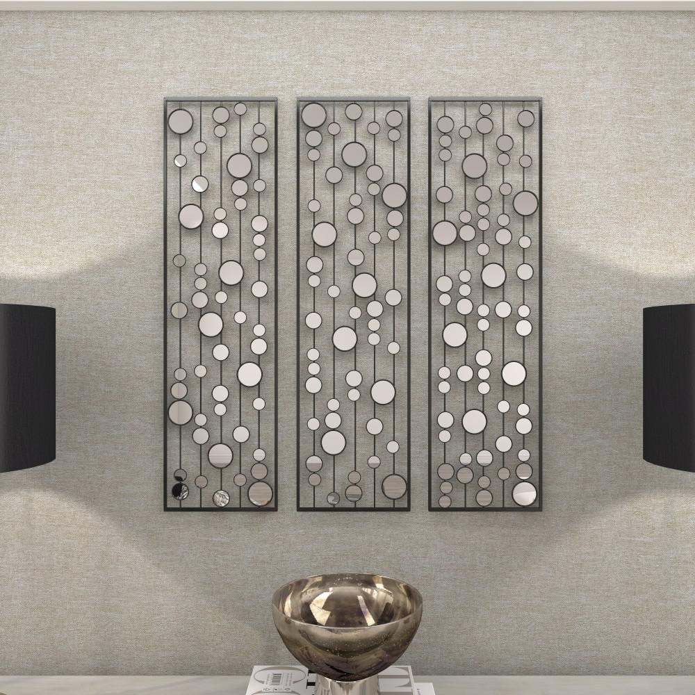 Eccentric Glam Geometric Mirror Wall Decor Set of 3 in Black
