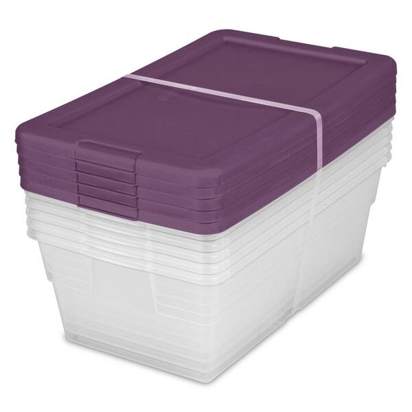 Life Story Clear 6-Quart Storage Bins with Red Lids, 6-Pack