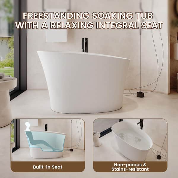 その他 1/6 native bath tub Avalon 62-Inch Concrete Soaking Bathtub - Native Trails