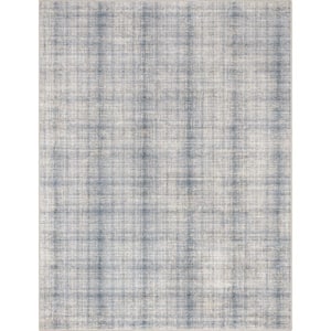 Blue Cream 9 ft. 10 in. x 13 ft. Flat-Weave Abstract Rio Retro Plaid Area Rug