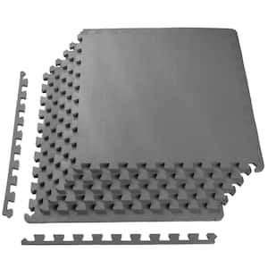 1 in. Puzzle Mat Grey 24 in. W x 24 in. L Interlocking EVA Foam Tile (24 sq. ft. Coverage)