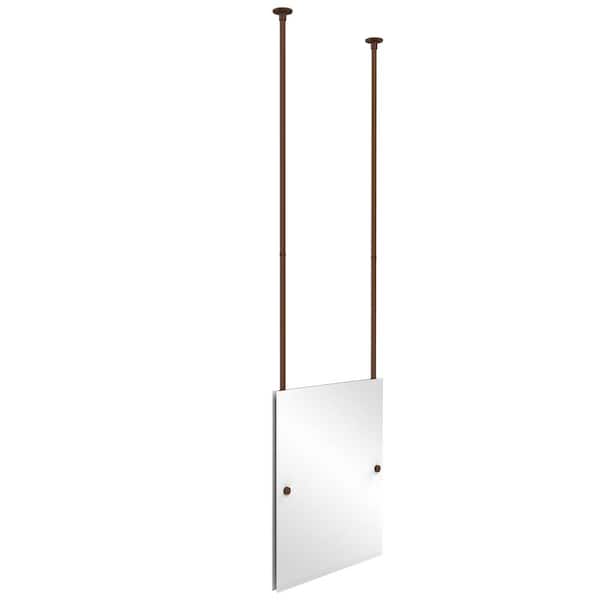Allied Brass 21 in. x 26 in. Frameless Rectangle Ceiling Hung Mirror in Antique Bronze
