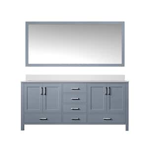 Jacques 60 in. W x 22 in. D Dark Grey Bath Vanity, Cultured Marble Top, and 58 in. Mirror